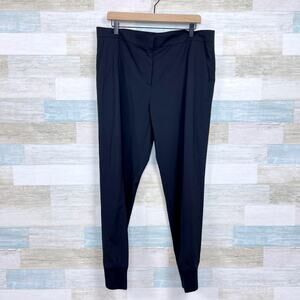 ESCADA Sport Wool Dress Jogger Pants Black High Rise Stretch Womens 42 36x29